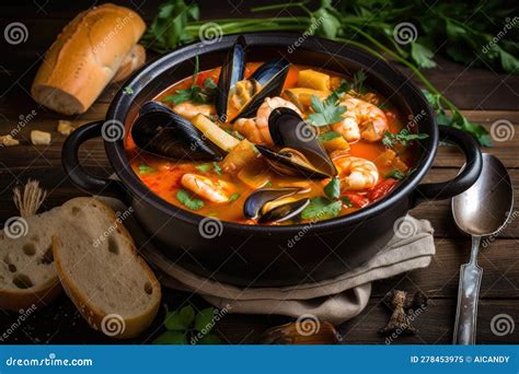  Bouillabaisse: Aromatyczna zielenina i owoce morza w symfonicznej kompozycji smaku!